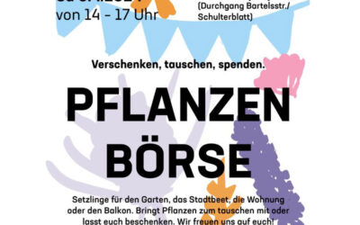 Frühjahrs-Tipp für Grüne Daumen: Schanzensaat, 6.4.